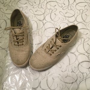 vans authentic lo pro linen skate shoe khaki